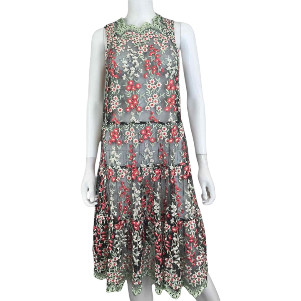 Erin Fetherston Embroidered Cocktail Dress Size 10